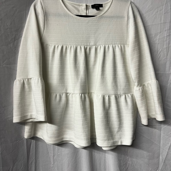 White Peplum Top J Crew Medium - Picture 1 of 8
